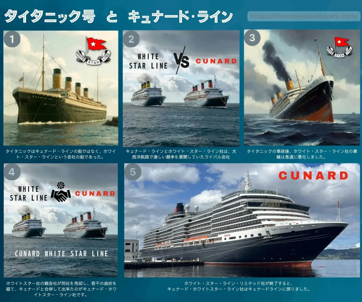 CUNARD and WHITE STAR LINE, キュナールとタイタニック